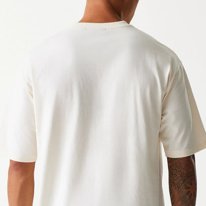 The Male model is wearing Las Vegas Raiders NFL Super Bowl Open White Oversized T-Shirt 7