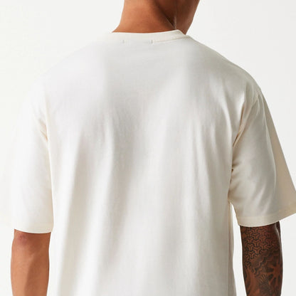 The Male model is wearing Las Vegas Raiders NFL Super Bowl Open White Oversized T-Shirt 7