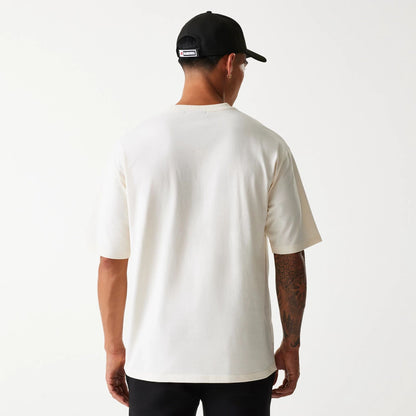 The Male model is wearing Las Vegas Raiders NFL Super Bowl Open White Oversized T-Shirt 2