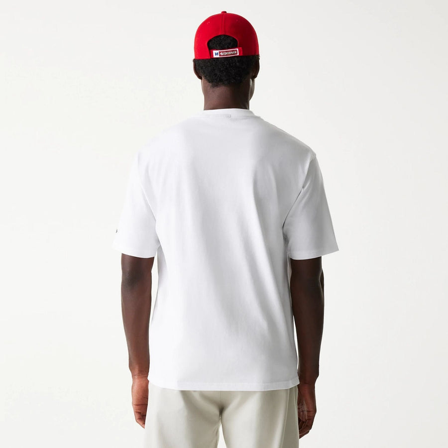 The Male model is wearing San Francisco 49ers NFL Super Bowl White Oversized T-Shirt 2