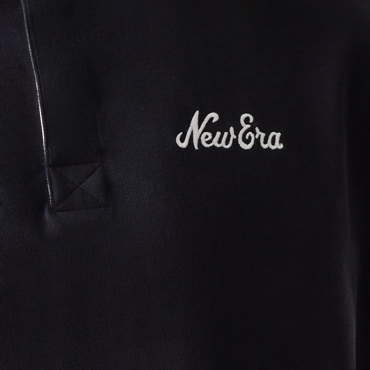 The Male model is wearing New Era Navy Oversized Rugby Shirt 6
