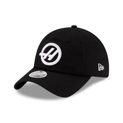 This is a MoneyGram Haas F1 Womens Team Black Pony Tail Adjustable Cap 1