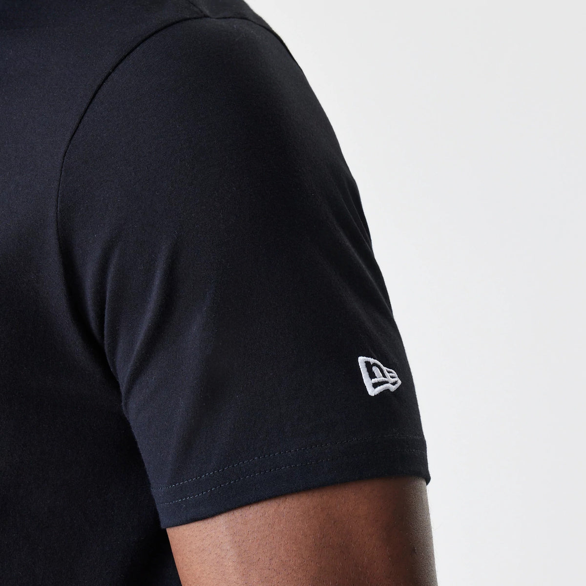 The Male model is wearing Las Vegas Raiders NFL Logo Black T-Shirt 5