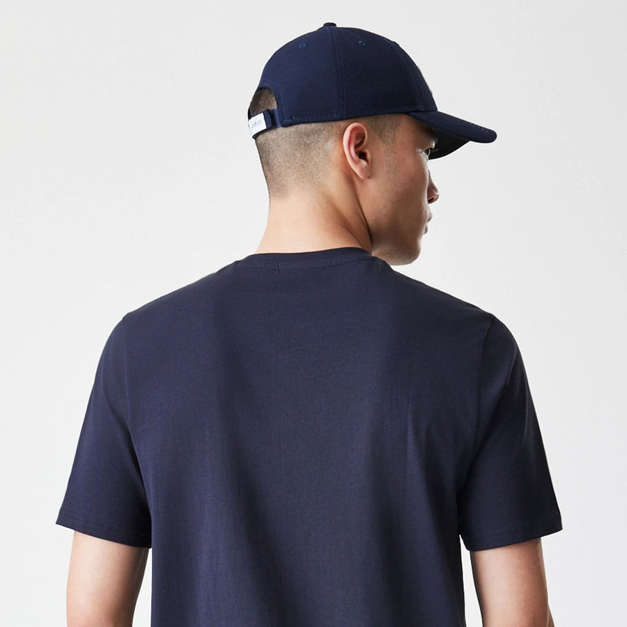 The Male model is wearing New York Yankees MLB Logo Navy T-Shirt 7