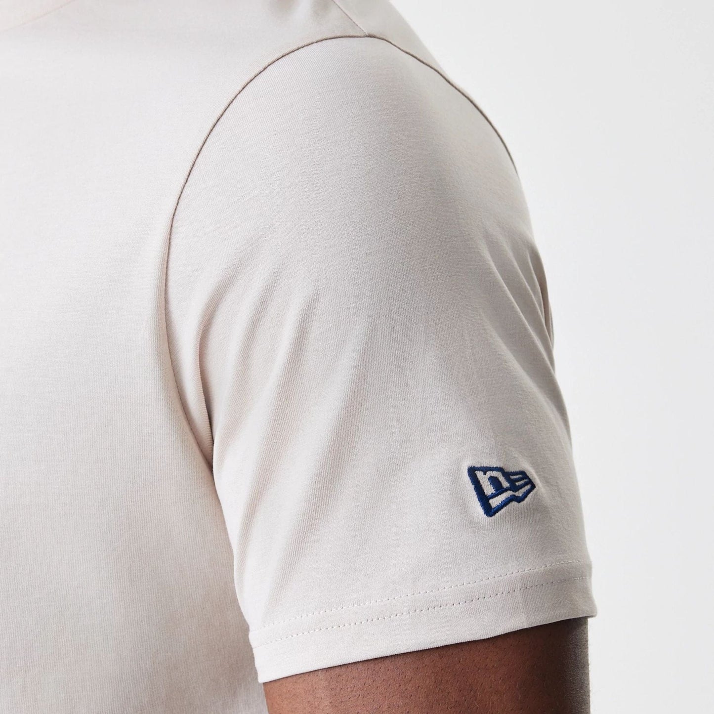 The Male model is wearing New York Yankees MLB Logo Cream T-Shirt 5