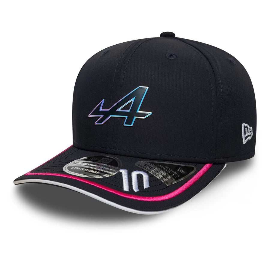 This is a Alpine Racing Replica Driver Pierre Gasly Navy 9SEVENTY Stretch Snap Adjustable Cap 4