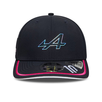 This is a Alpine Racing Replica Driver Pierre Gasly Navy 9SEVENTY Stretch Snap Adjustable Cap 2