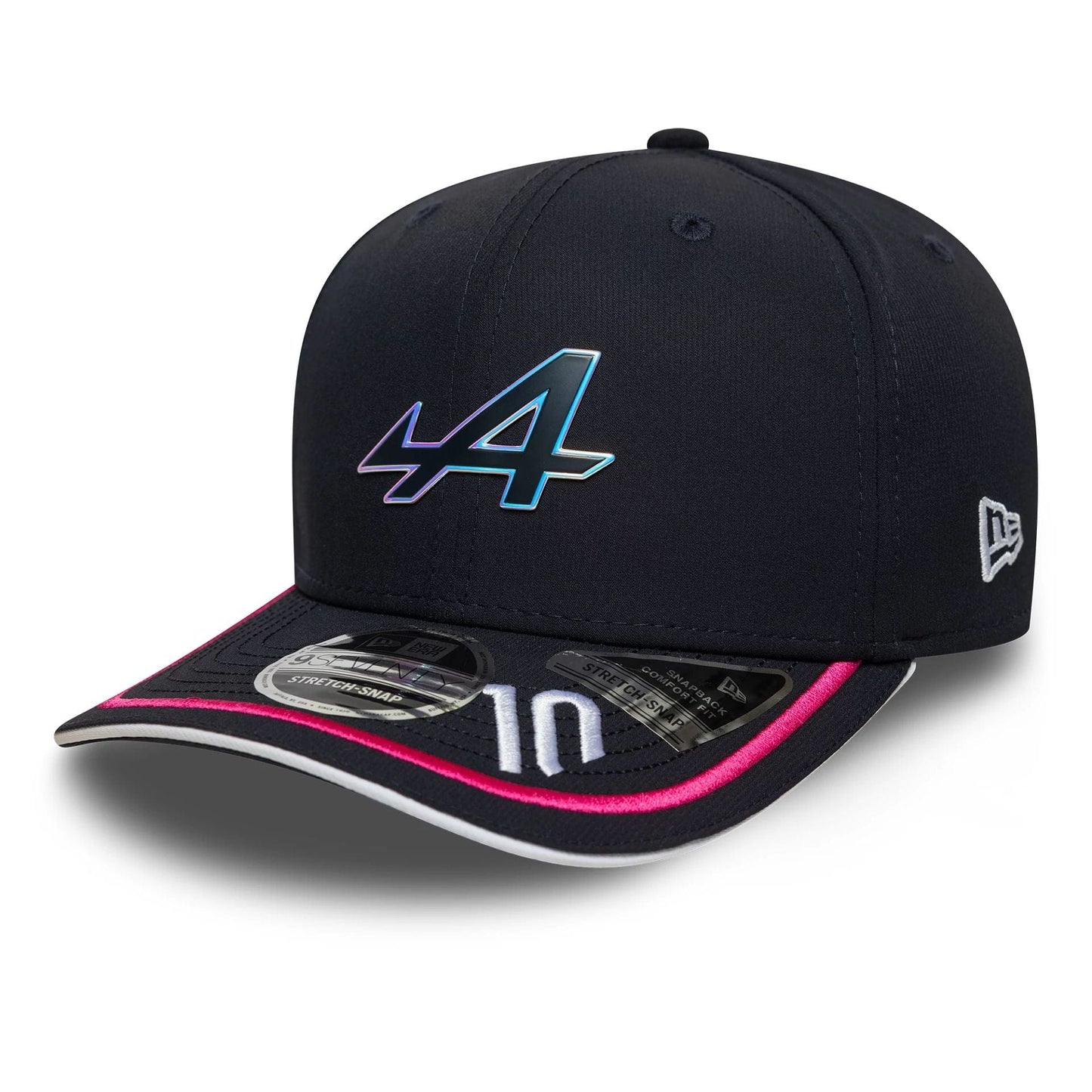 This is a Alpine Racing Replica Driver Pierre Gasly Navy 9SEVENTY Stretch Snap Adjustable Cap 4