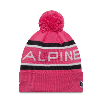 This is a Alpine Racing Youth Replica Team Pink Cuff Knit Beanie Hat 2