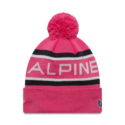 This is a Alpine Racing Youth Replica Team Pink Cuff Knit Beanie Hat 2