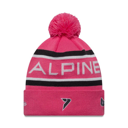 This is a Alpine Racing Youth Replica Jack Doohan Pink Cuff Knit Beanie Hat 2
