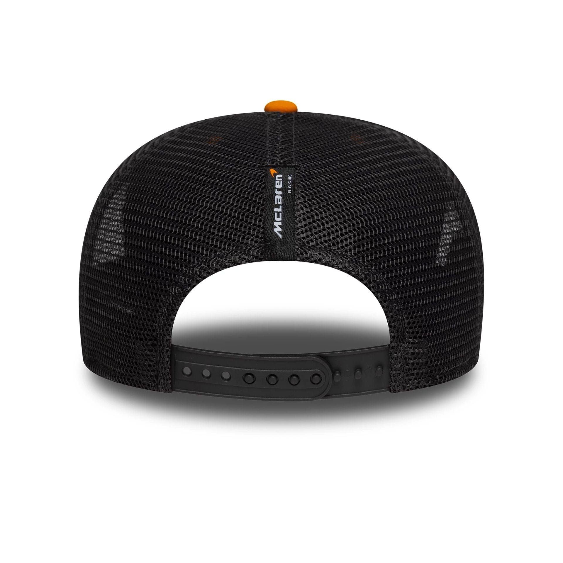 This is a Arrow McLaren Indycar Replica Team Patricio O'Ward Orange 9SEVENTY Stretch Snap Adjustable Cap 6