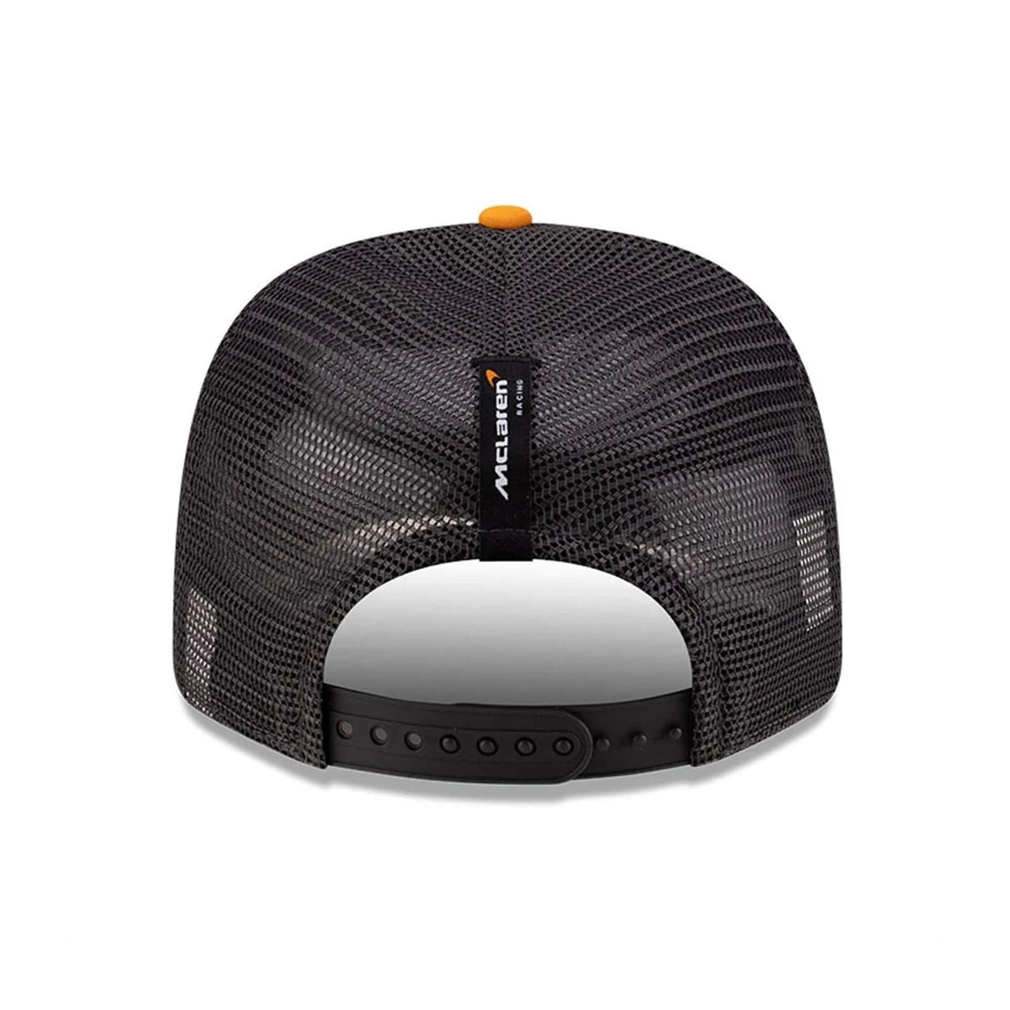 This is a Arrow McLaren Indycar Replica Team Kyle Larson Orange 9SEVENTY Stretch Snap Adjustable Cap 5