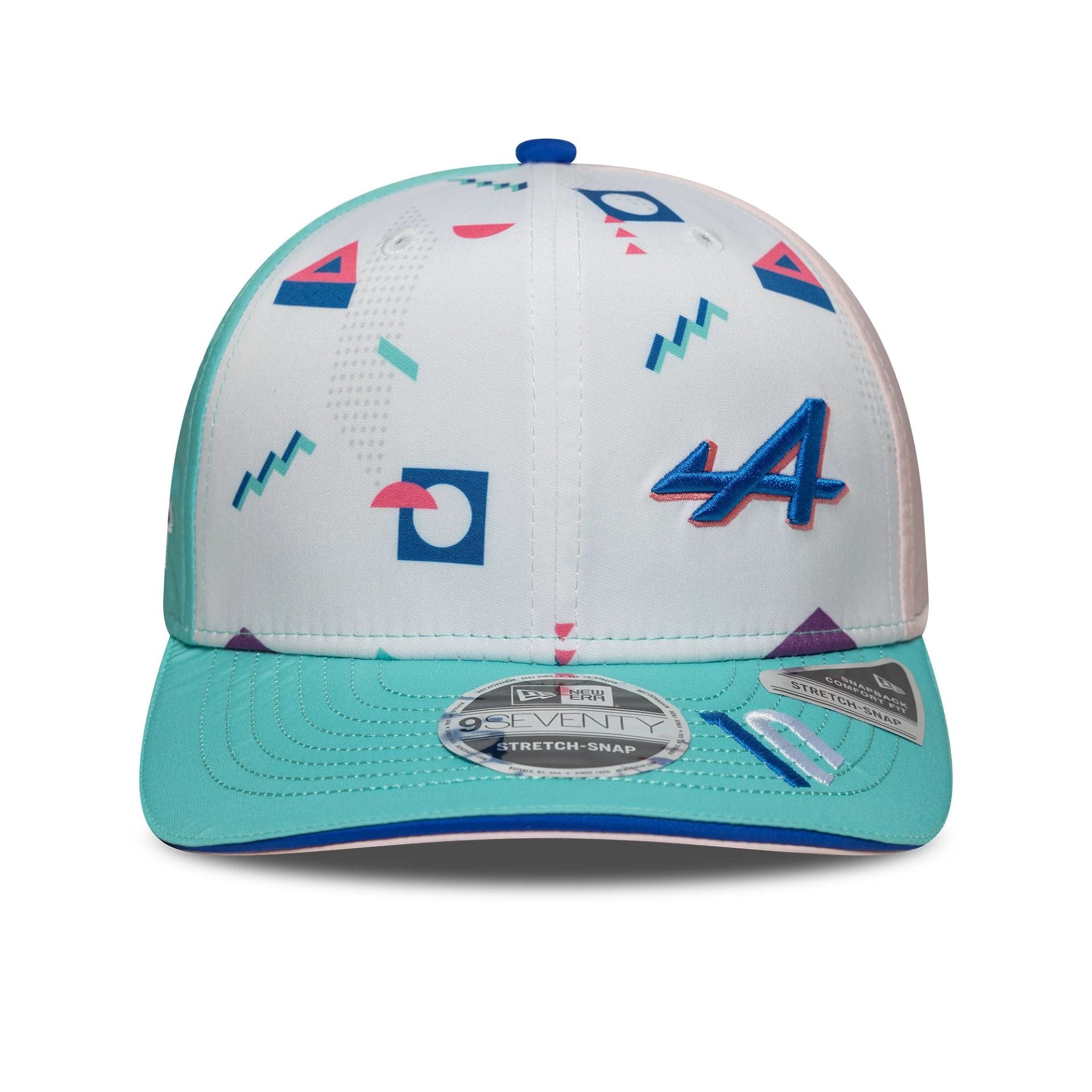 This is a Alpine Racing Pierre Gasly Miami Race Special Multi 9SEVENTY Stretch Snap Adjustable Cap 4