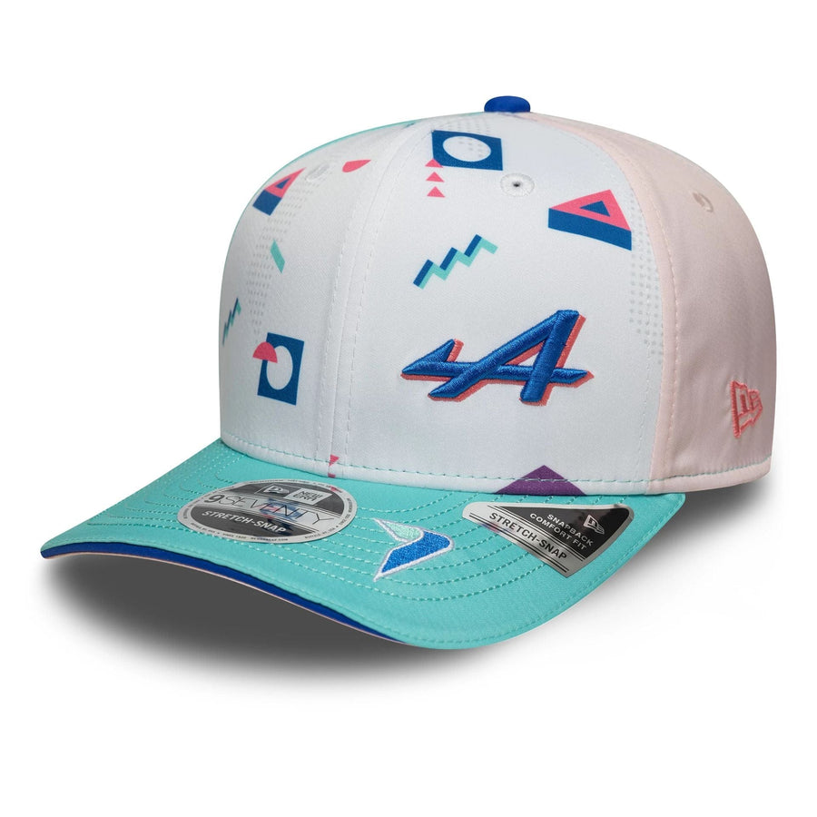 This is a Alpine Racing Jack Doohan Miami Race Special Multi 9SEVENTY Stretch Snap Adjustable Cap 3