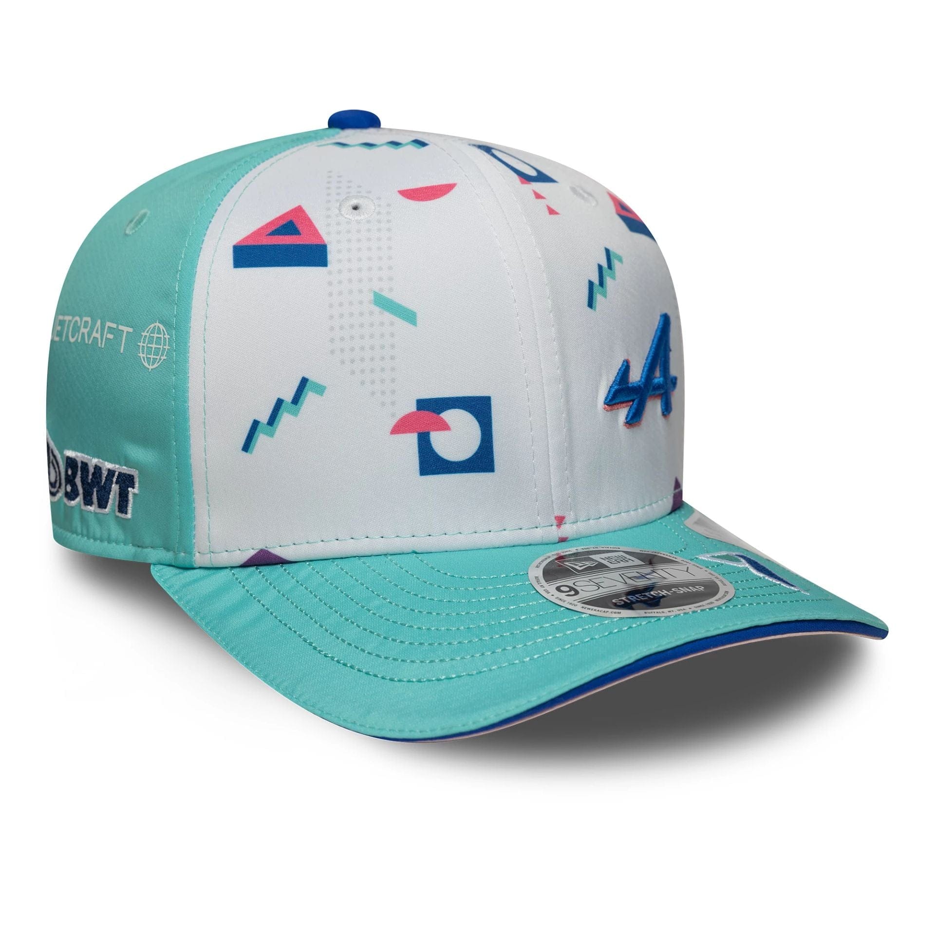 This is a Alpine Racing Jack Doohan Miami Race Special Multi 9SEVENTY Stretch Snap Adjustable Cap 1