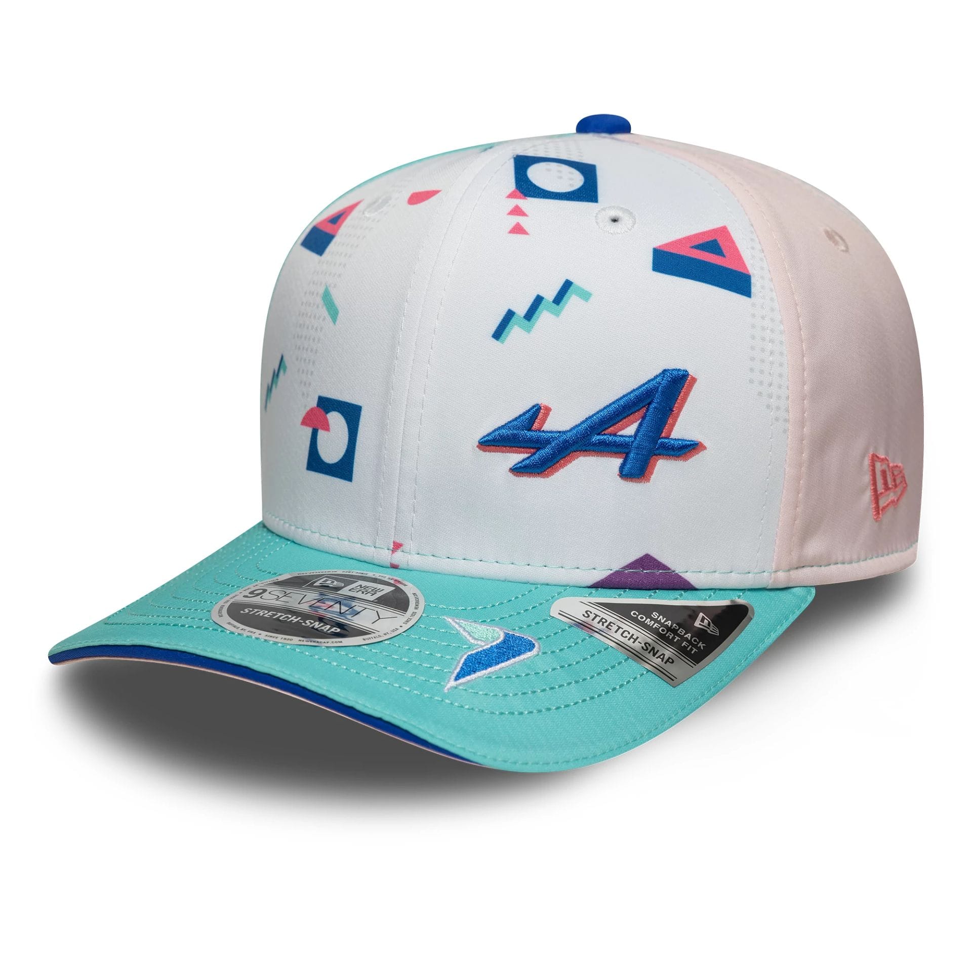 This is a Alpine Racing Jack Doohan Miami Race Special Multi 9SEVENTY Stretch Snap Adjustable Cap 3