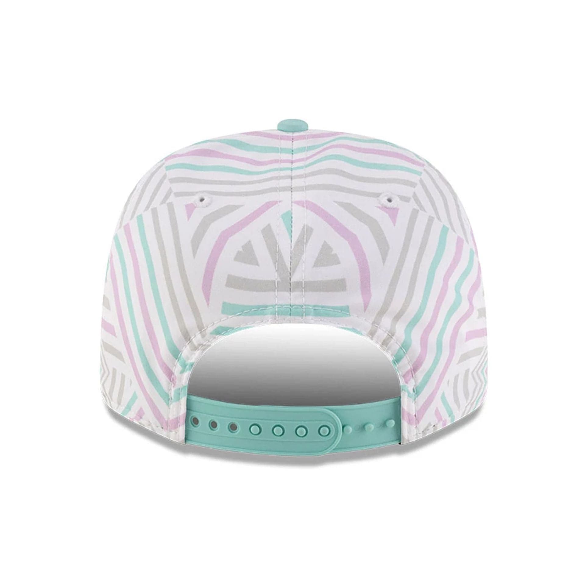 This is a MoneyGram Haas F1 Miami Race Special Turquoise 9SEVENTY Stretch Snap Adjustable Cap 6