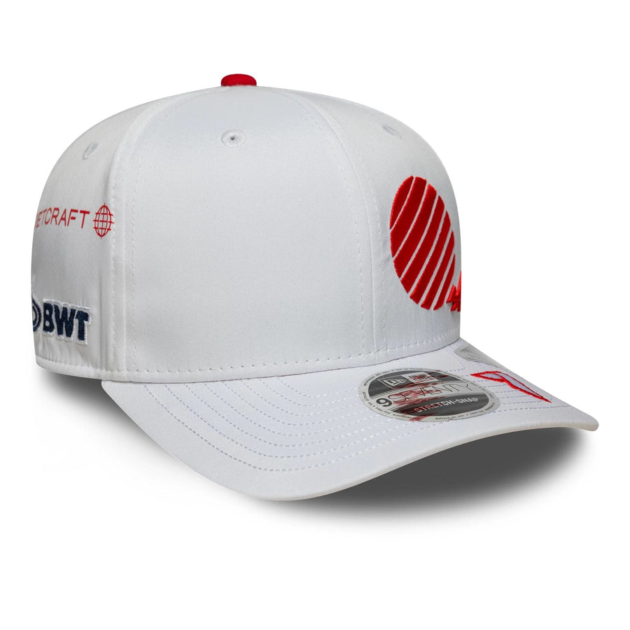 This is a Alpine Racing Jack Doohan Japan Race Special White 9SEVENTY Stretch Snap Adjustable Cap 3