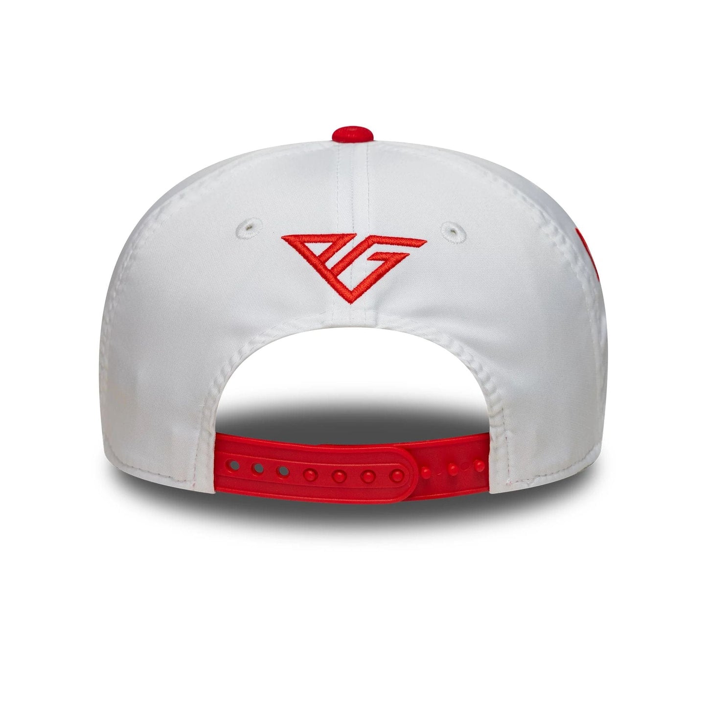 This is a Alpine Racing Pierre Gasly Japan Race Special White 9SEVENTY Stretch Snap Adjustable Cap 4