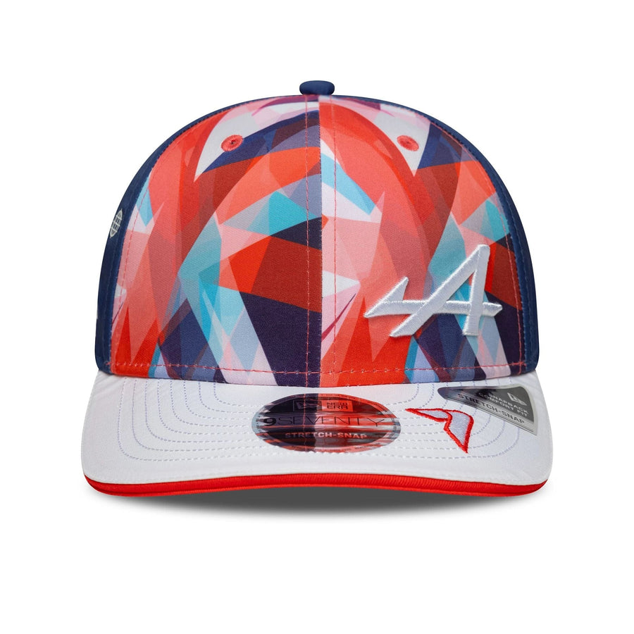 This is a Alpine Racing Jack Doohan Silverstone Race Special White 9SEVENTY Stretch Snap Adjustable Cap 3