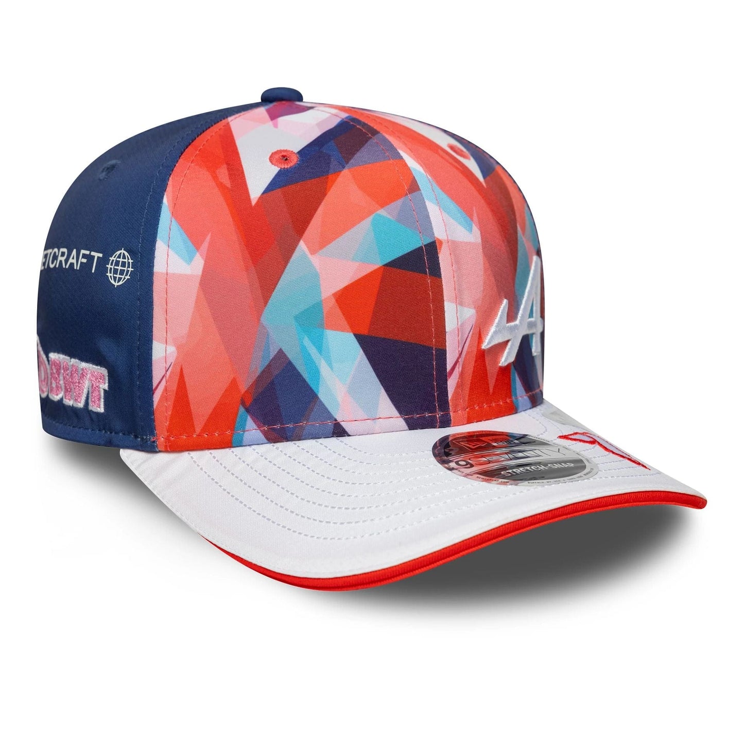 This is a Alpine Racing Jack Doohan Silverstone Race Special White 9SEVENTY Stretch Snap Adjustable Cap 4