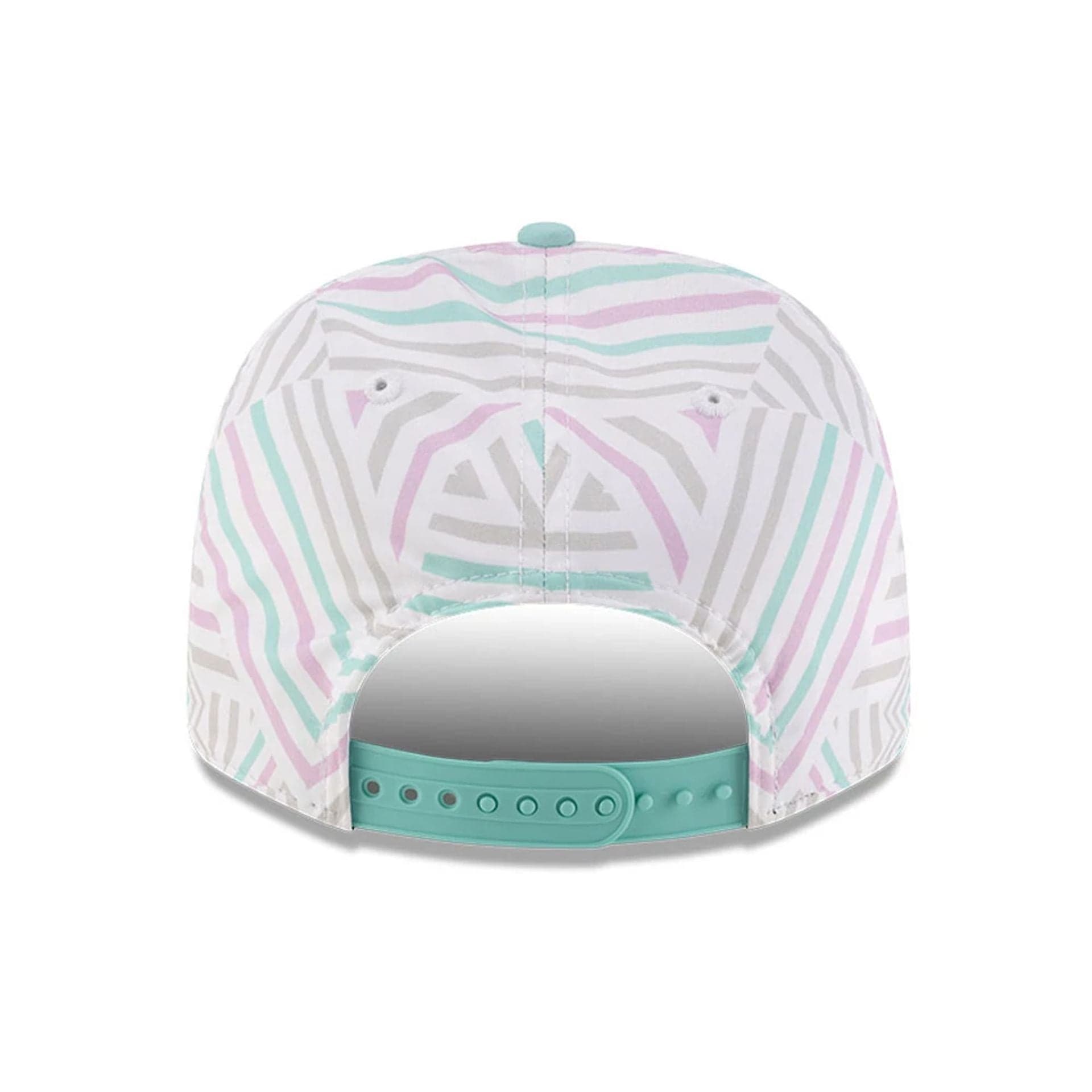 This is a MoneyGram Haas F1 Esteban Ocon Miami Race Special Turquoise 9SEVENTY Stretch Snap Adjustable Cap 6