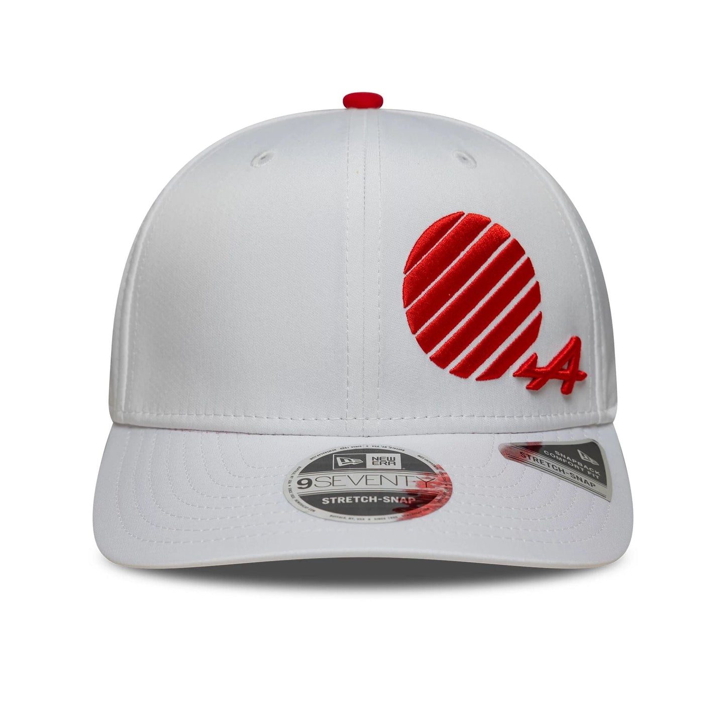 This is a Alpine Racing Japan Race Special White 9SEVENTY Stretch Snap Adjustable Cap 4