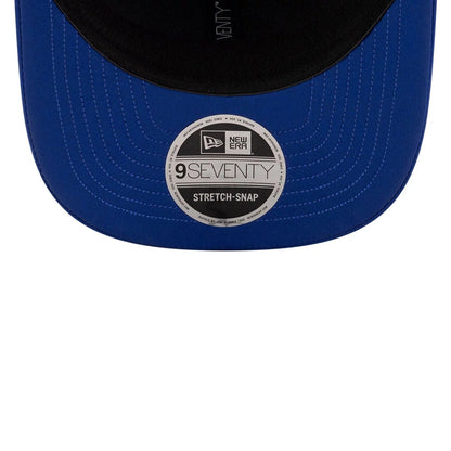 This is a MoneyGram Haas F1 Esteban Ocon Silverstone Race Special Blue 9SEVENTY Stretch Snap Adjustable Cap 7