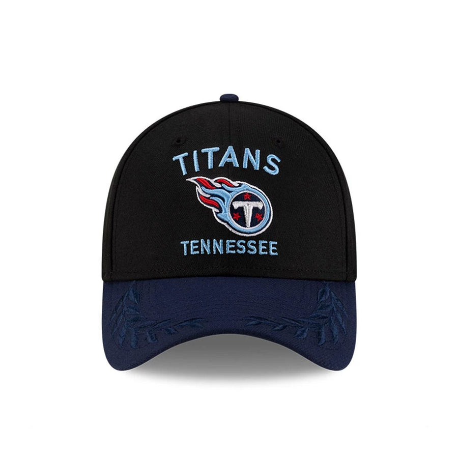 This is a Tennessee Titans NFL Draft 2025 Black 39THIRTY Stretch Fit Cap 3
