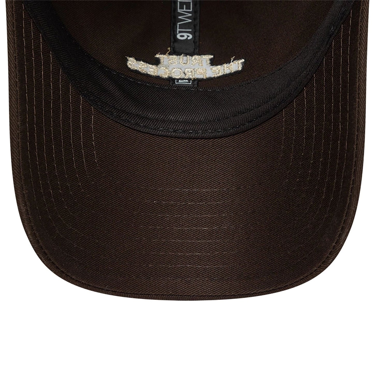 This is a New Era Trust The Process Slogan Dark Brown 9TWENTY Adjustable Cap 5