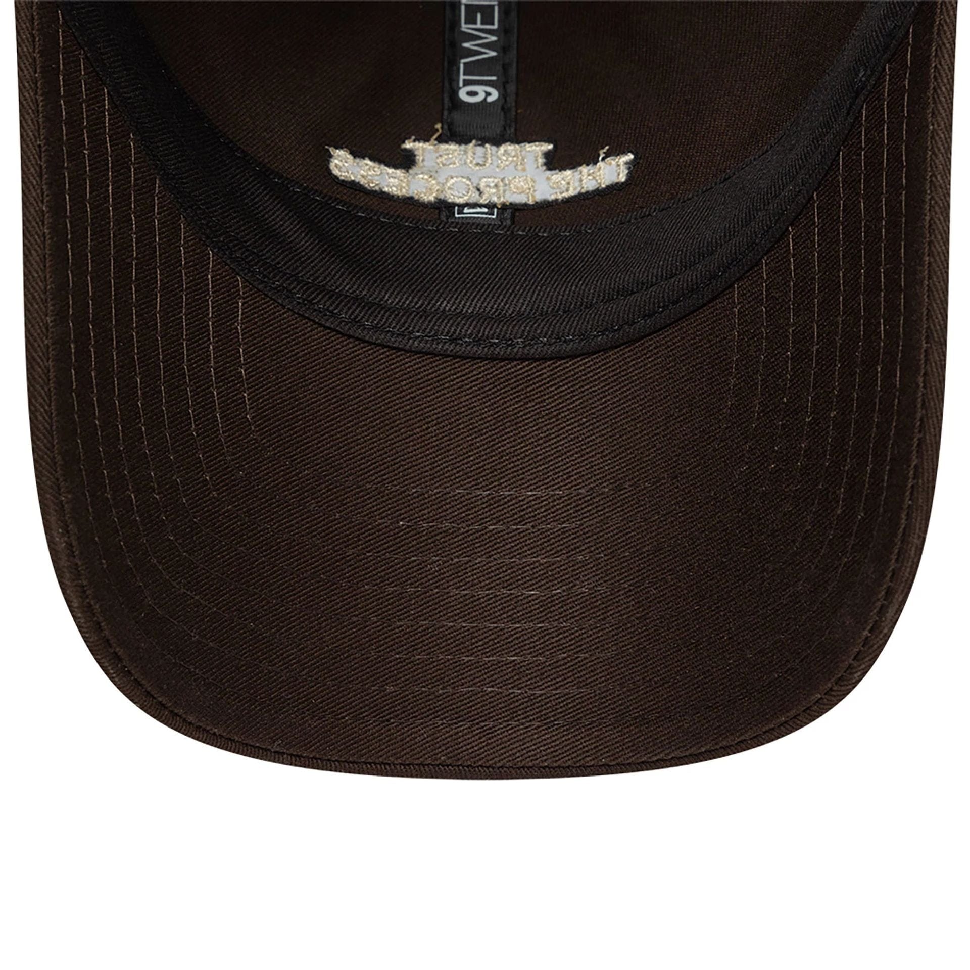 This is a New Era Trust The Process Slogan Dark Brown 9TWENTY Adjustable Cap 5