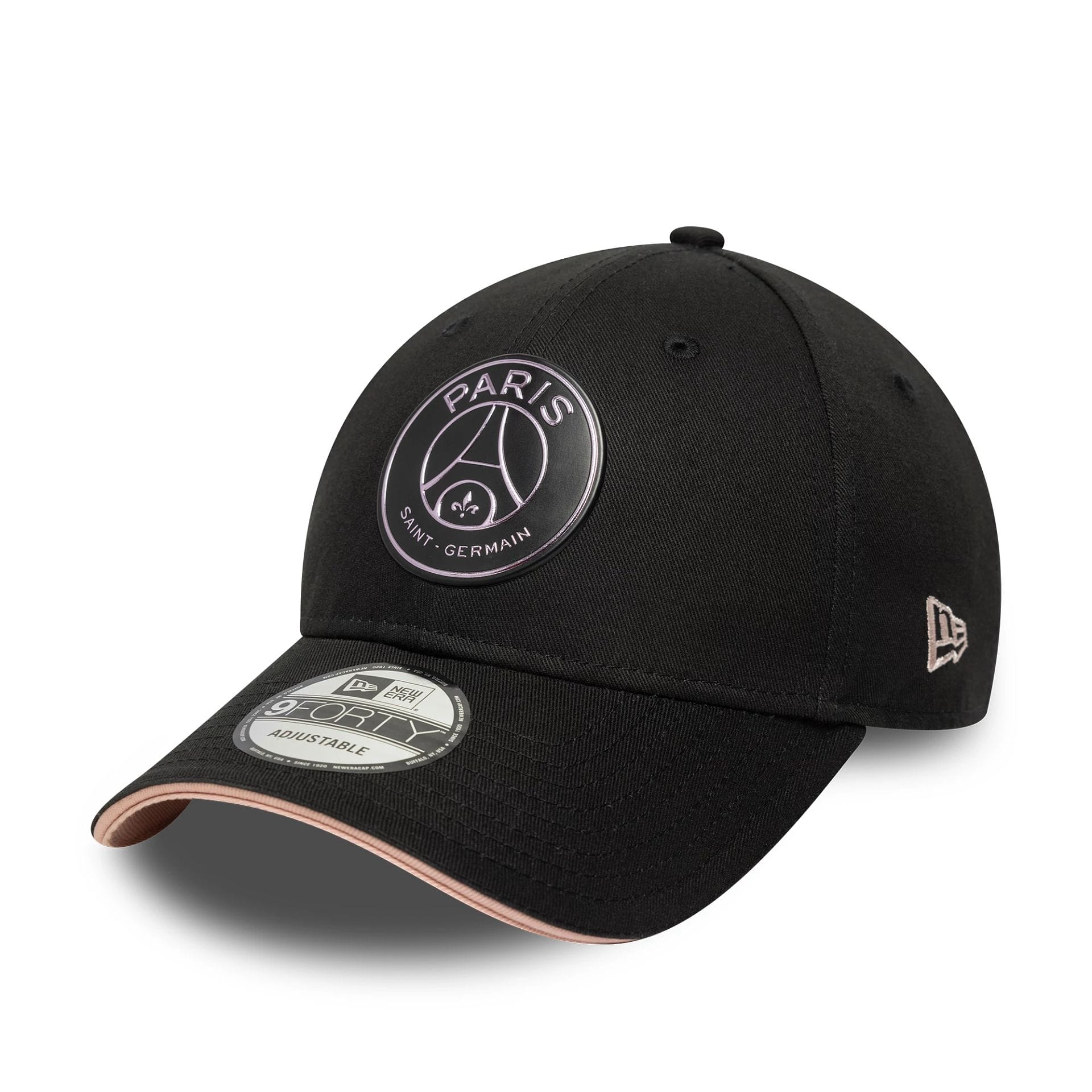 This is a Paris Saint-Germain Contrast Undervisor Black 9FORTY Adjustable Cap 1