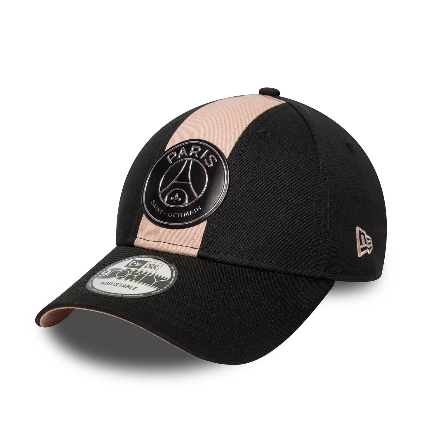 This is a Paris Saint-Germain Contrast Panel Black 9FORTY Adjustable Cap 1