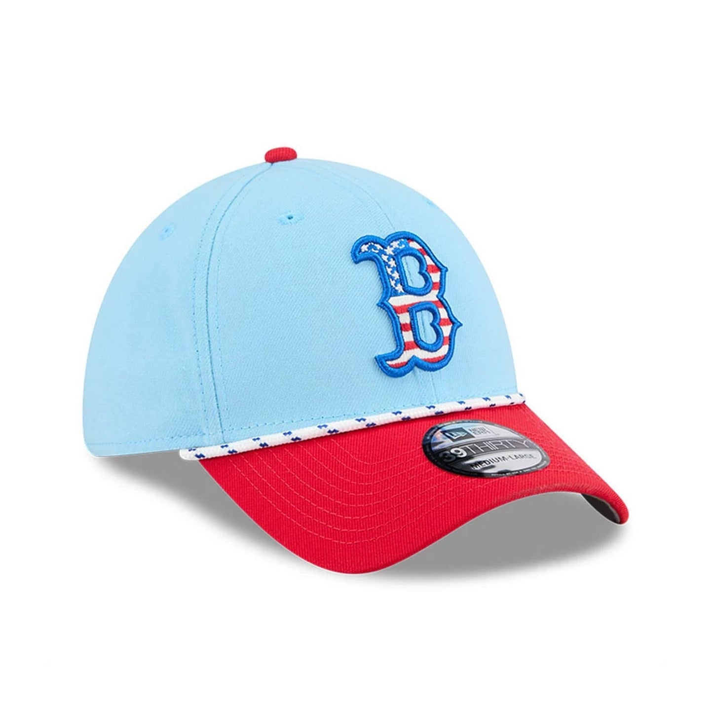 This is a Boston Red Sox MLB 4th Of July Blue 39THIRTY Stretch Fit Cap 4