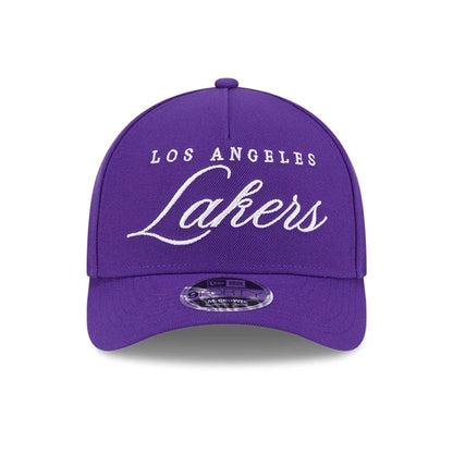 This is a LA Lakers NBA Draft 2025 Purple 9FORTY M-Crown A-Frame Adjustable Cap 4