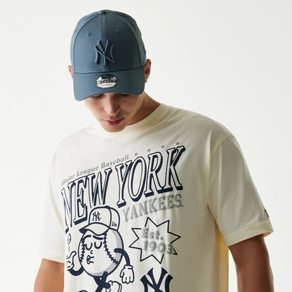 The Male model is wearing New York Yankees MLB Sport Classic Cream T-Shirt 4