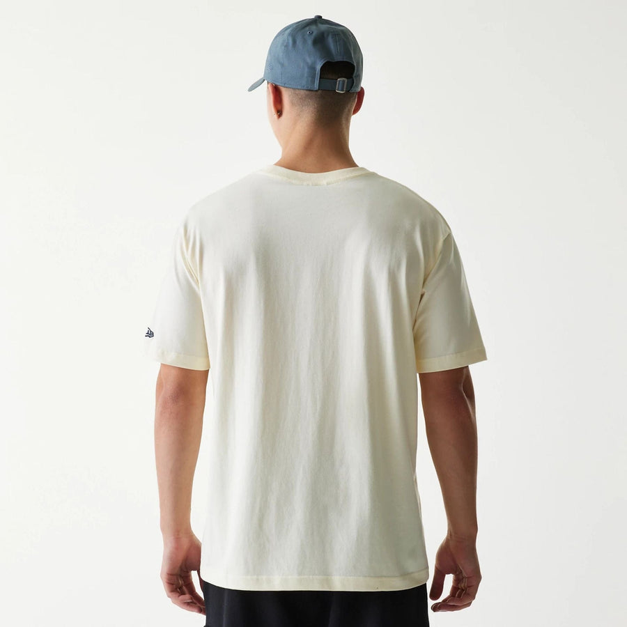 The Male model is wearing New York Yankees MLB Sport Classic Cream T-Shirt 2