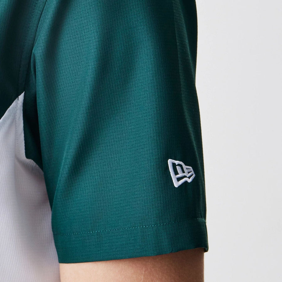 The Male model is wearing Caddyshack BushWood White 1/4 Zip Polo T-Shirt 5