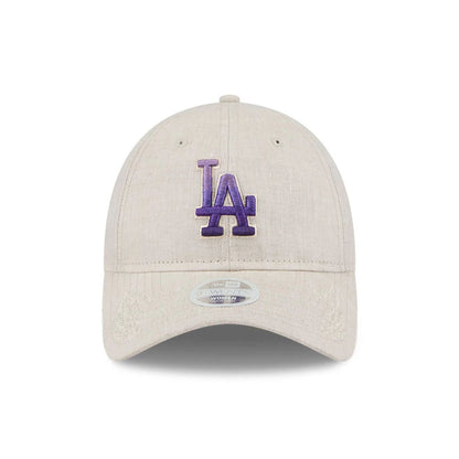 This is a LA Dodgers Floral Visor Open Beige 9TWENTY Adjustable Cap 2