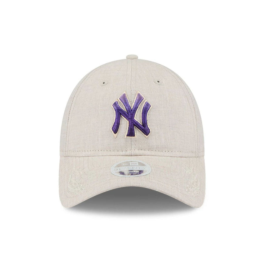 This is a New York Yankees Floral Visor Open Beige 9TWENTY Adjustable Cap 2