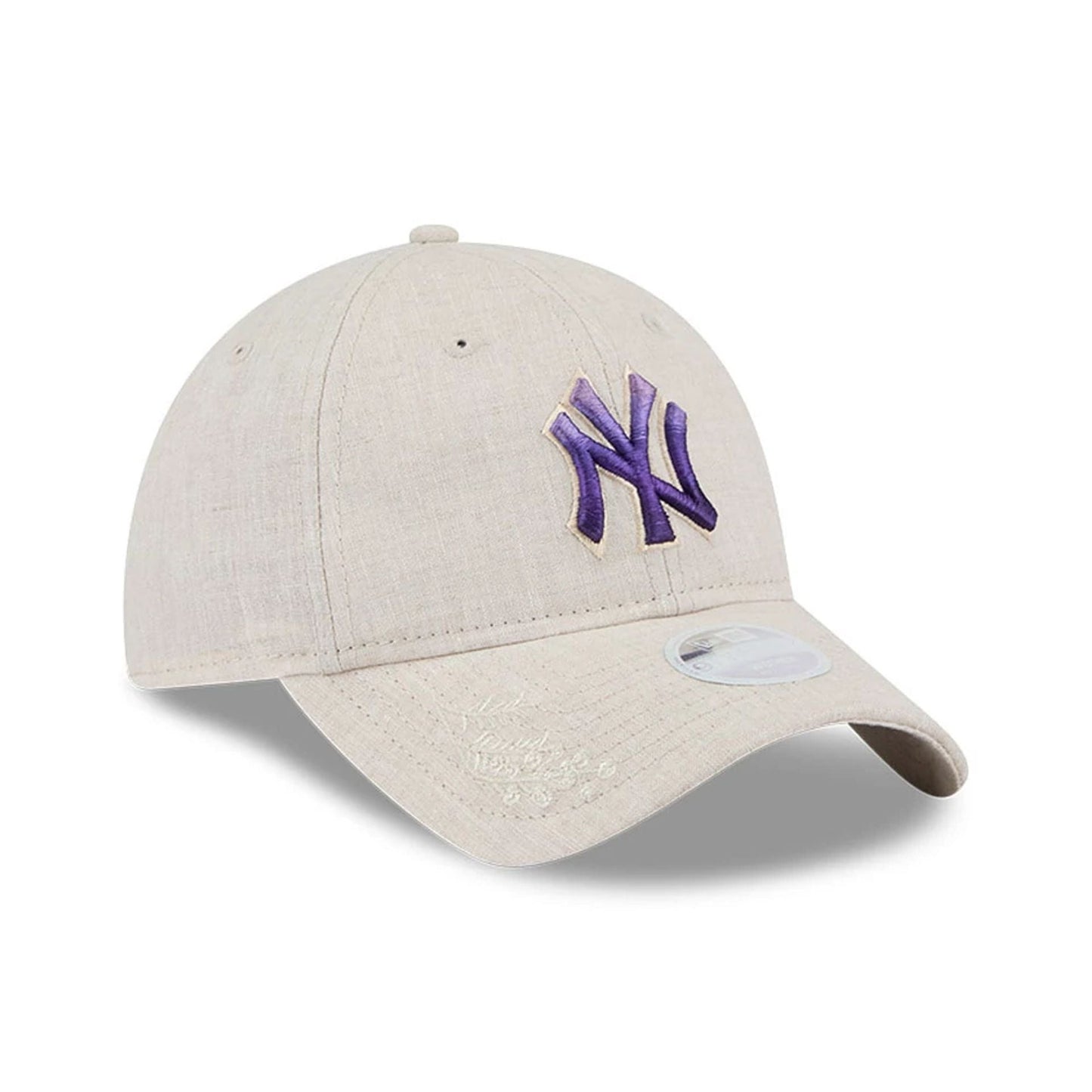 This is a New York Yankees Floral Visor Open Beige 9TWENTY Adjustable Cap 3