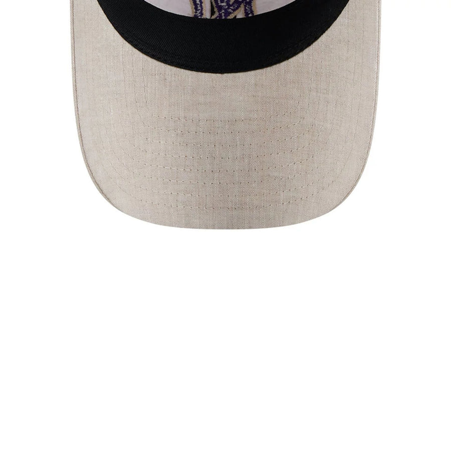 This is a New York Yankees Floral Visor Open Beige 9TWENTY Adjustable Cap 7