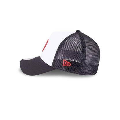 This is a MoneyGram  Haas F1 Black 9FORTY E-Frame Trucker Adjustable Cap 4