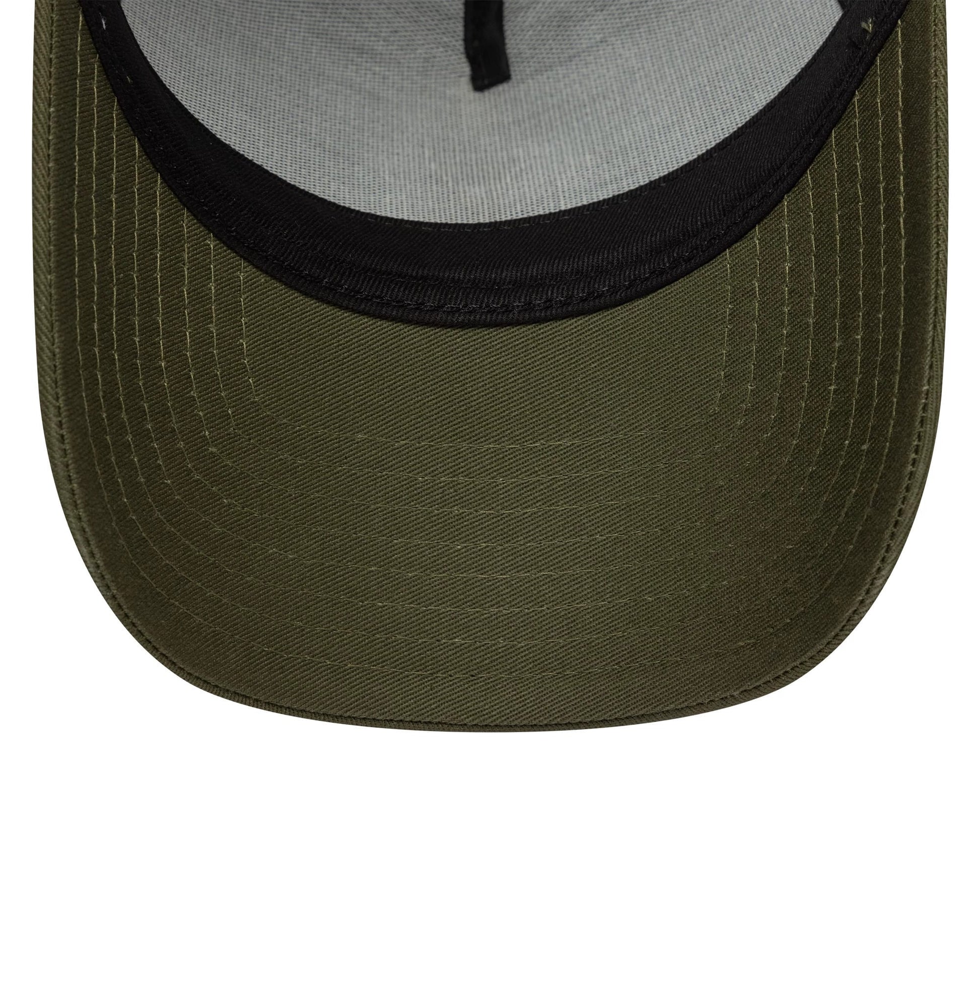 This is a New York Yankees MLB League Essential Dark Green 9FORTY E-Frame Trucker Adjustable Cap 5