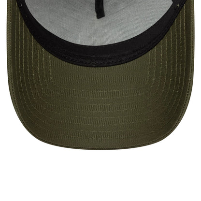 This is a New York Yankees MLB League Essential Dark Green 9FORTY E-Frame Trucker Adjustable Cap 5