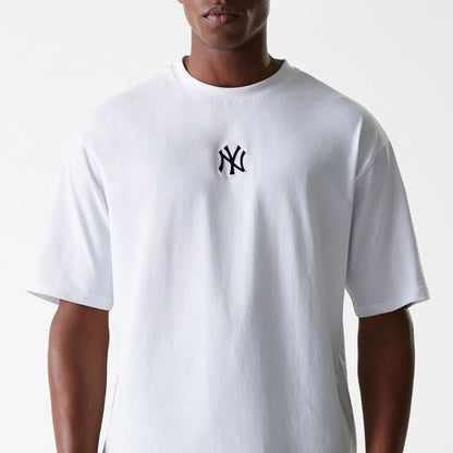 The Male model is wearing New York Yankees MLB League Essential White Oversized T-Shirt 3