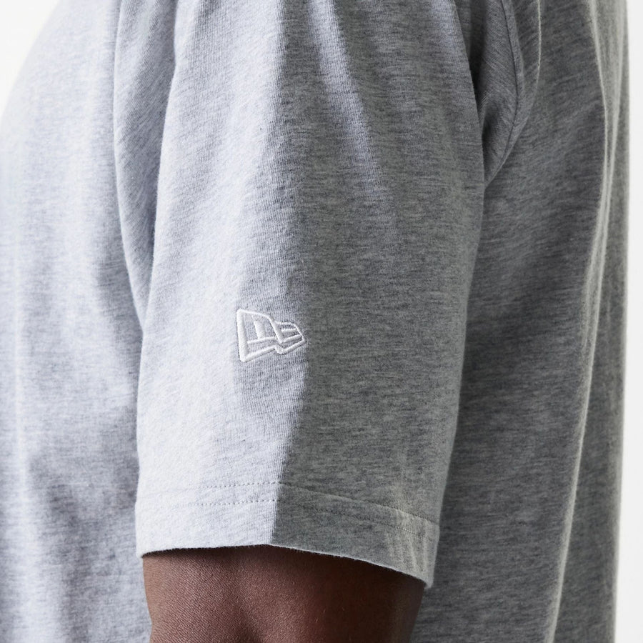 The Male model is wearing New York Yankees MLB League Essential Grey Oversized T-Shirt 5