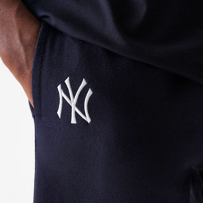 The Male model is wearing New York Yankees MLB League Essential Navy Shorts 4