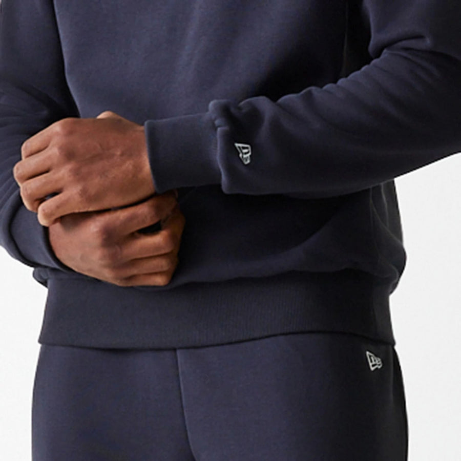 The Male model is wearing New York Yankees MLB League Essential Navy Crew Neck Sweater 5